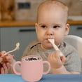 thumbnail image 3 of Silicone snack cup, anti overflow food container, suitable for young children and infants - Pink, 3 of 5