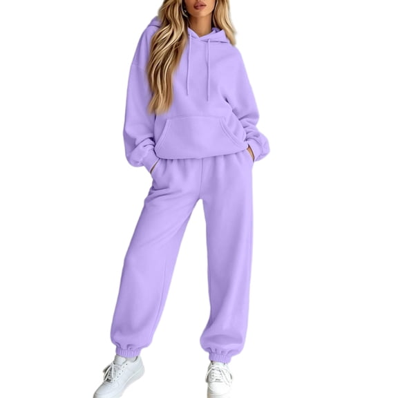 Evdexr Track Suits Womens 2 Piece Oversized Long Sleeve Sweatshirt & Joggers Tracksuits Fall Winter Athletic Workout Sets Drawstring Drop Shoulder Outfits with Pocket M