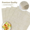 thumbnail image 5 of VCVCOO Beige Placemats Set of 4 - Heat Resistant Non-Slip Place mats for Dining Table, Washable Durable PVC Vinyl Woven Table Mats, 5 of 12