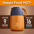 thumbnail image 4 of Insulated Food Flask - 530ml Stainless Steel Jar for Hot and Cold Meals &acirc;?? Double-Wall Insulation, Thermal Food Container for School, Office, Trave, 4 of 9