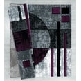 thumbnail image 2 of Designer Home Swan Area Rug 2050 10182 Epsilon Plum Blocks Lined 7' 10 x 7' 10" Round, 2 of 2