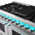 thumbnail image 6 of Cosmo 48 in. Lumin Collection 5.5 cu. ft. Double Oven Dual Fuel Range with 8 Burners, Cast Iron Grates in Stainless Steel, 6 of 13