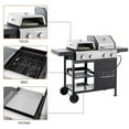 thumbnail image 4 of BUIORD Propane Gas Grill and Griddle Combo, Portable 2+2 Multi-Function Burner Barbecue Grill with Cover and PIZZA Grill, 49,200 BTU Stainless Steel BBQ Grill for Outdoor Cooking, Patio, Camping, 4 of 18