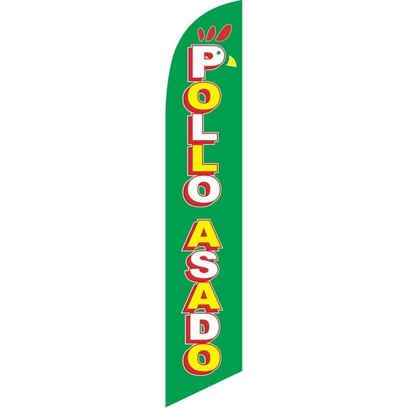 Pollo Asado Advertising Feather Banner Swooper Flag, Replacement Flag Only