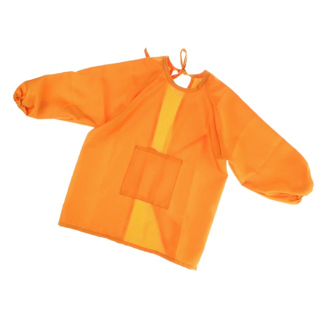 Art Smocks Delantales de Pintura para Niños de Manga Larga para Niños de 100-120 Cm, Hechos de Tela de Poliéster, Fáciles de Limpiar Y Secar, Resisten naranja Macarena Batas de arte para niños