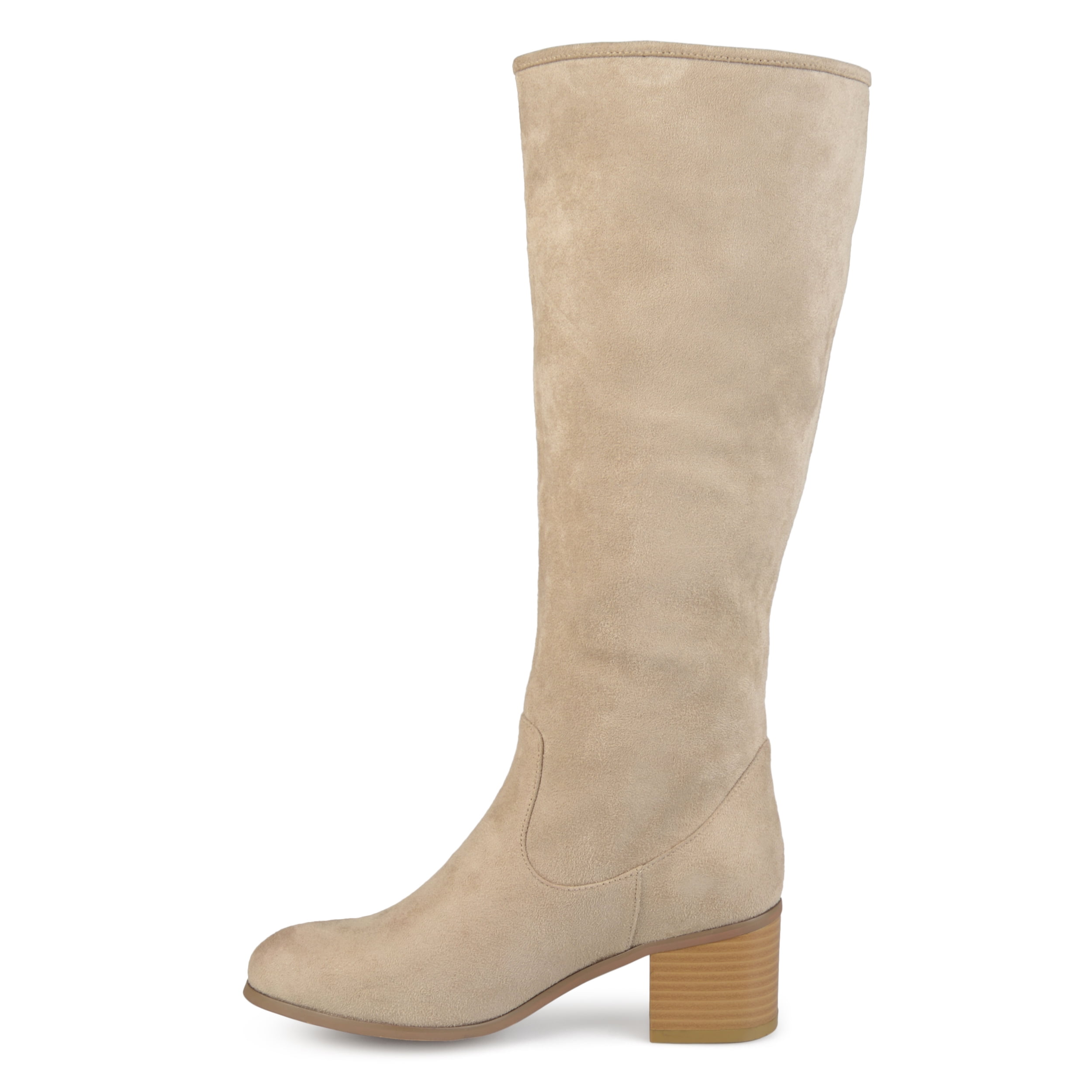 Journee Womens Sanora Wide Calf Stacked Heel Riding Boots