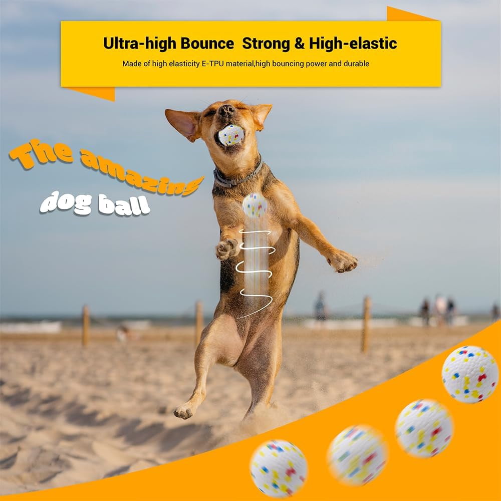 Dog Balls Toys for Aggressive Chewers, Indestructible Durable Bouncy Floating Balls for Dogs to Fetch, Durable Solid Rubber Ball for Training Dog Toy Ball-Red (Pack of 1),Small