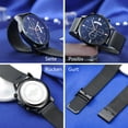 thumbnail image 4 of Reloj de pulsera para hombre, resistente al agua, deportivo, analógico, de cuarzo, esfera ultrafina, de malla de acero inoxidable, con fecha, 4 of 6