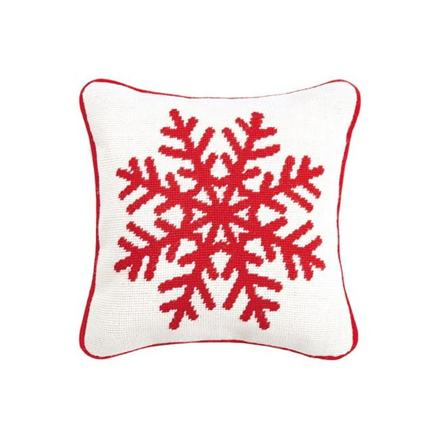 Peking Handicraft 31JES249C12SQ 12 x 12 in. Snowflake Needlepoint Pillow