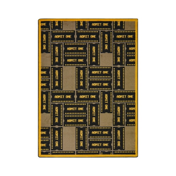 Admit One 3'10" x 5'4" Area Rug In Color Brown