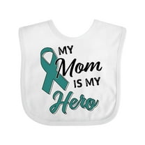 Inktastic My Mom is My Hero Ovarian Cancer Awareness Boys or Girls Baby Bib