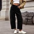 thumbnail image 2 of GEWSEY Womens Corduroy Pants High Waisted - Wide Leg Pant Casual Loose Trousers with Pocket Fall Winter Outfits (Black, XXL), 2 of 6