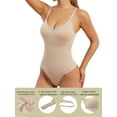 thumbnail image 4 of GOLD CARP Shapewear Women Shaping Thong Bodysuit Seamless Tummy Control Body Shaper Adjustable Straps,Beige-Thong,L(US 10), 4 of 5
