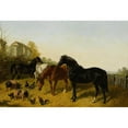 thumbnail image 2 of John Frederick Herring Jr. 24x18 Black Ornate Framed Double Matted Museum Art Print Titled: Horses and Chickens, 2 of 5