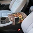 thumbnail image 3 of Renewold Center Console Cover American Tribal Highland Cow Sunflower Non-slip Armrest Box Pad with 4 Storage Bags Comfortable Arm Rest Pad Middle Console Cushion Protector Auto Interior Accessories, 3 of 9