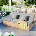 thumbnail image 3 of MAYEERTY Outdoor Double Sunbed, Wicker Patio Recliner Set with Adjustable Backrest and Seat, Cushions Included, 3 of 9