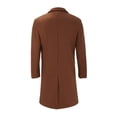 thumbnail image 5 of ManxiVoo Winter Coats for Men Winter Warm Solid Pocket Woolen Coat Men's Thick Coat Men's Mid Length Jackets for Men Brown M, 5 of 5