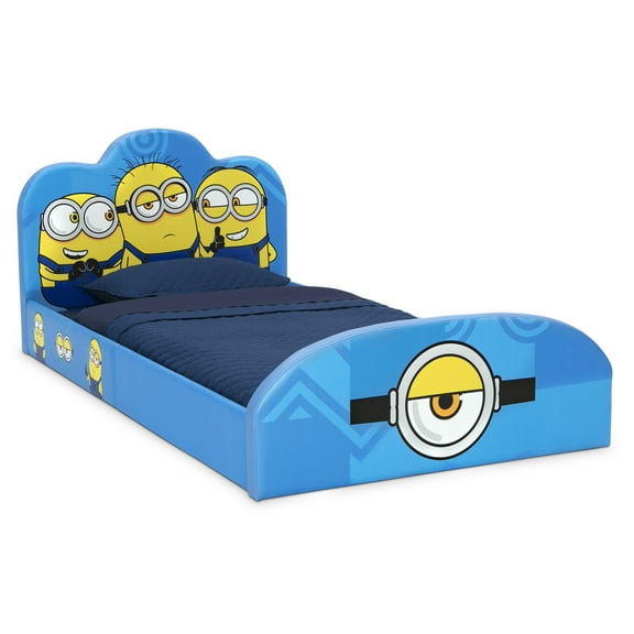 Minions Upholstered Twin Bed by Delta Children, Blue