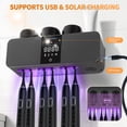 thumbnail image 4 of Ocalpur Smart Toothbrush Holder with Air Drying, LED Display, Cleaning and  Timer Function, 6 Slots & 3 Removable Cups, No Drilling Installation for Bathroom (Black), 4 of 8