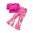 thumbnail image 5 of JUMEYU Cute Toddler Girl Outfits Toddler Baby Girls Clothes Outfits Short Sleeve Pullover T-Shirt Tops + Pants Set Summer Set 5T 6T (Hot Pink,5-6 Years), 5 of 5