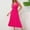 *Hot Pink, variant on ClodeEU Women's Halter Neck Pleated Sleeveless Midi Dress with Belted , Casual Party Cocktail Dress Black,Womens Plus L