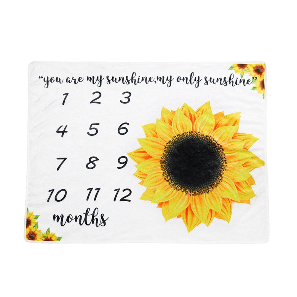 Hemoton 1pc Newborn Photography Blanket Sunflowers Digital Printing Decorative Calendar Flannel