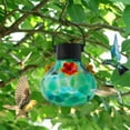 thumbnail image 6 of Solar Lighted Hummingbird Feeder - Automatic Outdoor Hanging, Feeder with LED Glow & Water Refill Design, Weather-Resistant Metal, Patio Garden Attracting Wild Birds & Night Decor, 3.9*6.5in, 6 of 7
