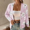 thumbnail image 6 of Cardigans for Women Floral Pattern Button Knit Winter Loose Casual Long Sleeve Knit Cardigan Jacket,Cardigans for Women Pink, 6 of 6