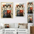 thumbnail image 4 of Designart "The Two Coral and Blue Mexican Art" Animals Floater Framed Wall Art Print, 4 of 7