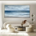 thumbnail image 3 of Seascape Canvas Textured Wall Art Abstract Ocean Oil Painting Hand-Painted Dark Blue Sky Clouds Painting Custom Living Room Decor,Unstretched,Frameless,(41*61cm)16*32Inches, 3 of 5