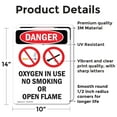 thumbnail image 2 of (2 Pack) Oxygen In Use No Smoking OSHA Danger Sign 10 Inch X 14 Inch Vinyl Label Decal Sticker Weather Resistant, UV Protected for Workplace, Business, and Construction Site, Made in, 2 of 7