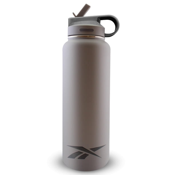 Botella de agua Reebok con pajita aislante de acero inoxidable de 950 ml