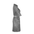 thumbnail image 4 of PENGXIANG Robe Décontractée à Fermeture Éclair pour Femmes Grande Taille Col en V Manches Courtes Robe en Jean Faux Denim, 4 of 6