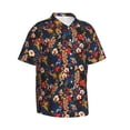 thumbnail image 2 of Balery Orchids Flowers Print Men's Hawaiian Shirts Short Sleeve Beach Shirt Relaxed Fit Vacation Button Down Shirts-Small, 2 of 9