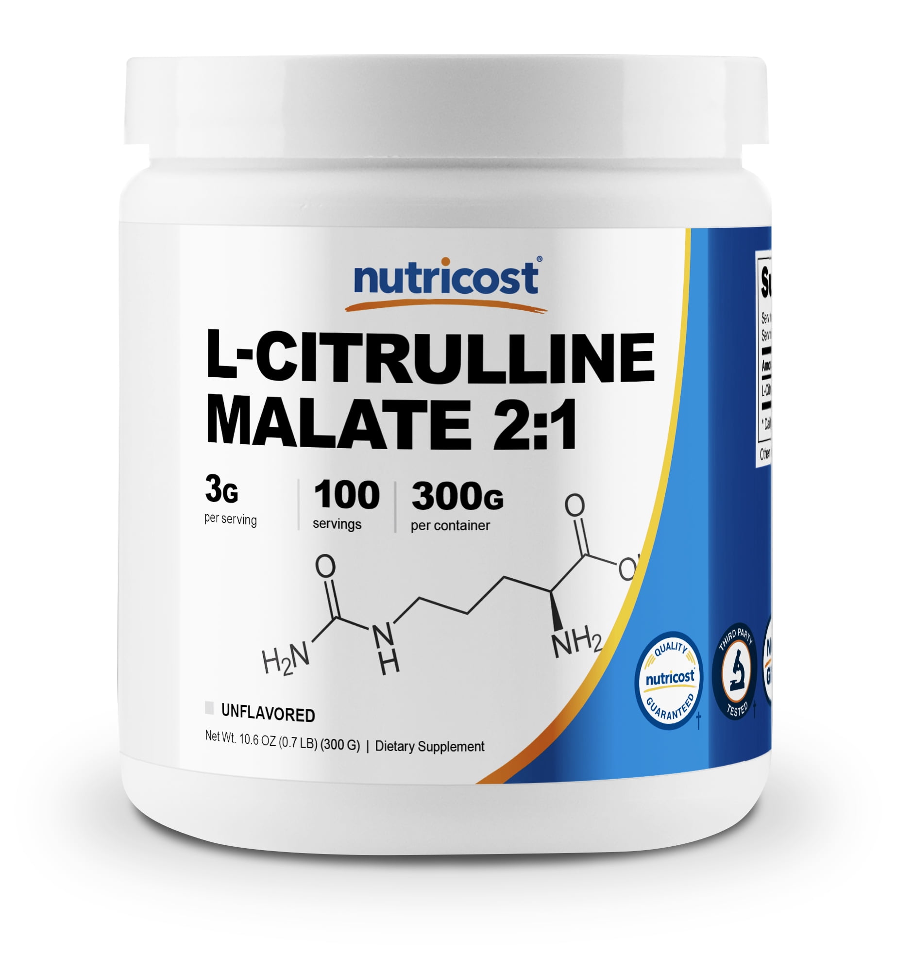 Nutricost LCitrulline Malate (21) Powder 300 Grams (Unflavored