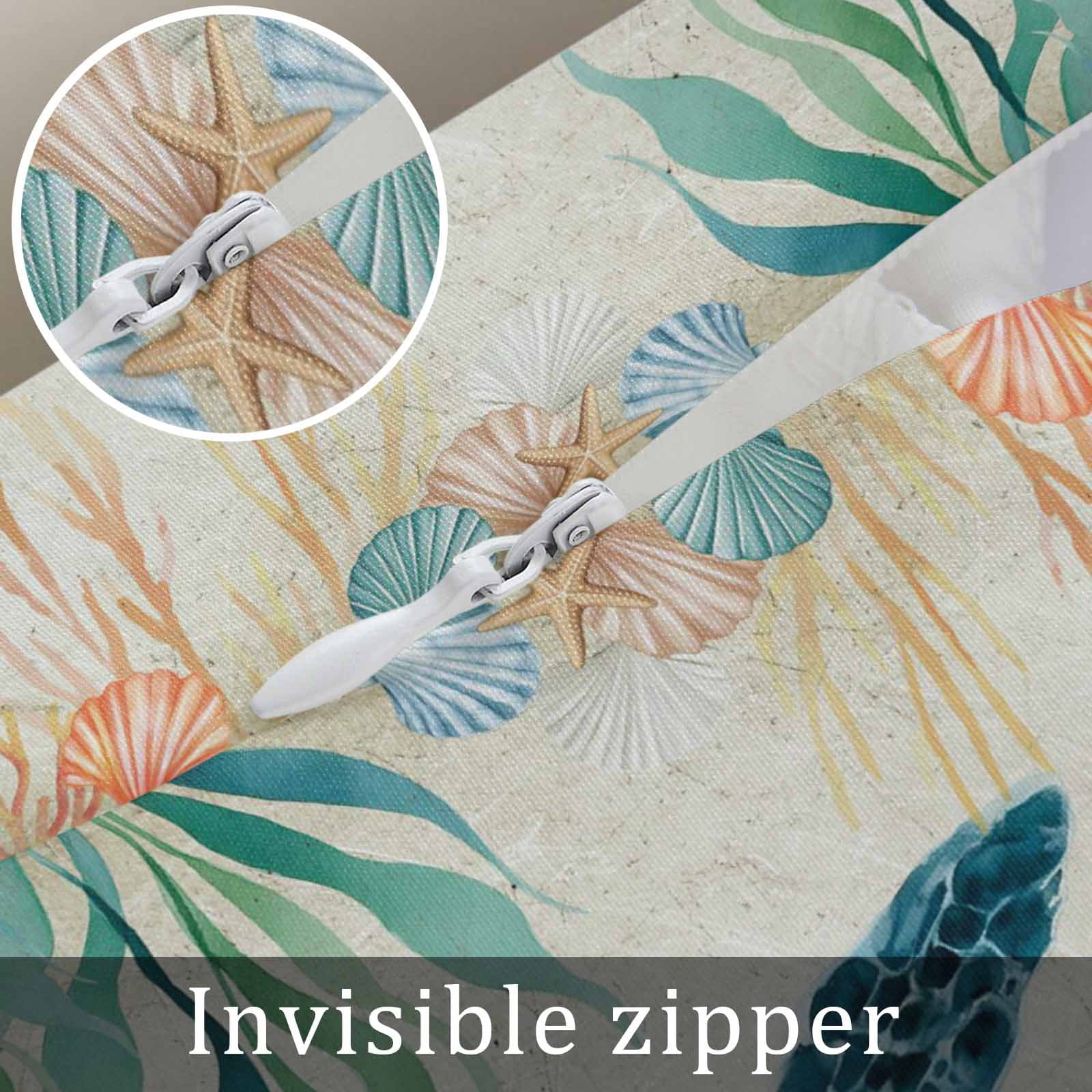 Ocean Turtle Body Pillow Cover 20 x 54 Inch Decorative Pillow Cover Coast Starfish Compass Coral Green Seagrass Lumbar Pillowcase Seasonal Rectangle Cushion Case for Couch Sofa Bed Living Room
