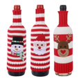 thumbnail image 1 of Juego de 3 fundas para botellas de vino navideñas, suéter hecho a mano, Bot de vino, 1 of 5