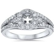 Pompeii 3/4ct Halo Diamond Engagement Ring Setting 14K White Gold (G/H,I1-I2)