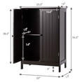 thumbnail image 3 of Bathroom Floor Cabinet with Doors, Wooden Storage Organizer for Living Room & Entryway - 23.5" x 14" x 34" (Brown), 3 of 4