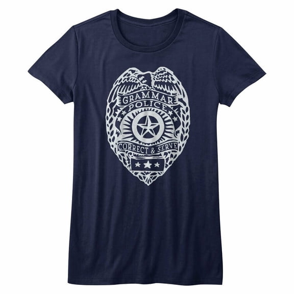 Nerd Society Grammar Police Badge Women's T Shirt
