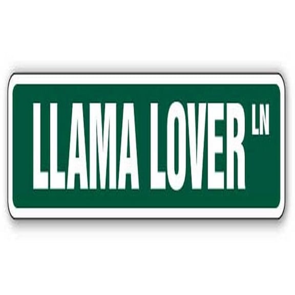 SignMission 9 in. Llama Lover Street Sign Decal - Llamas Alpaca Farm Decals Zoo
