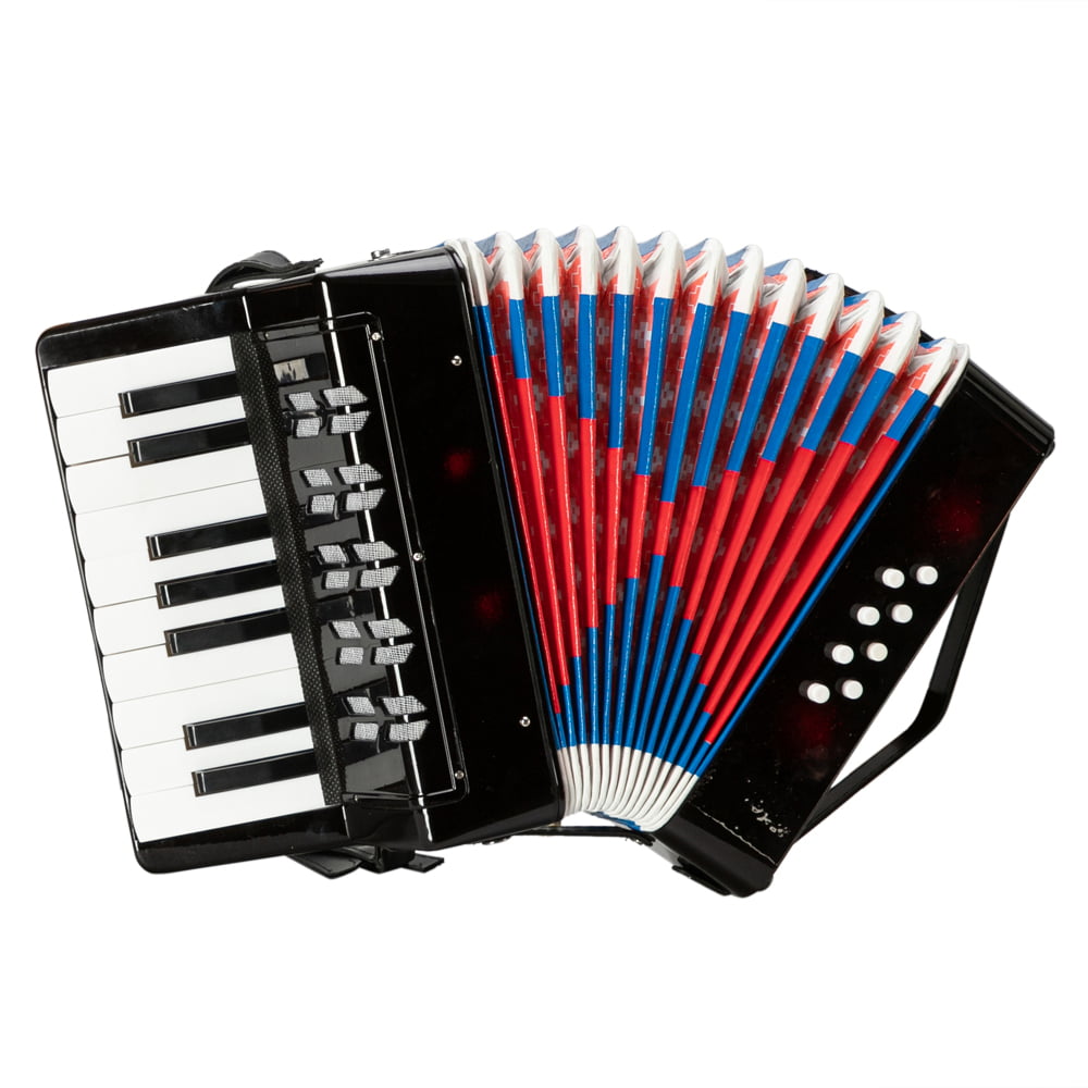 Children 17 Key 8 Bass Mini Small Accordion Educational Musical Instrument Rhythm Toy Gift for Kids and Boy Black 