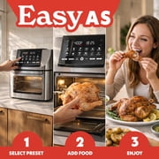 Gourmia 14 Qt Air Fryer Oven, 12 Presets, Rotisserie, FryForce 360°, Stainless Steel