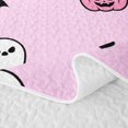 thumbnail image 5 of Homewish Girly Cute Halloween Ghost Quilt Full,Heart Bat Pumpkin Pattern Full Bedspread Sets,Light Pink Black,3 Pieces, 5 of 7