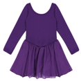 thumbnail image 3 of iEFiEL - Malla de ballet de manga larga para niñas, vestido con tutú, ropa de princesa para gimnasia, baile, disfraces de actuación y baile, 3 of 5