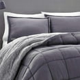 Sherwood 3Piece Gray Solid Micro Suede Full/Queen Comforter Set