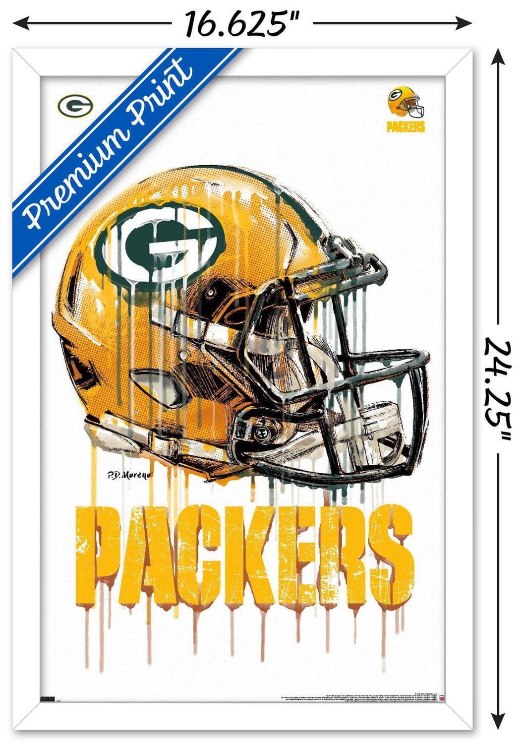 NFL Green Bay Packers - Drip Helmet 20 Wall Poster
