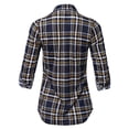thumbnail image 2 of FashionOutfit Women's Casual Lightweight Roll Up Long Sleeve Checker Button Down Shirt, 2 of 4