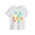 thumbnail image 2 of YHAJDS Little Boy Short Sleeve T-Shirts Summer Mom Heart Graphic Print Crewneck Casual Tee, 2 of 4