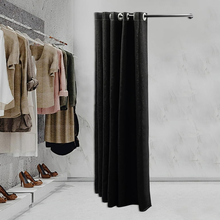 U-Dressing Fitting Room, Clothing Store Dressing Room, Corner Wall Mounted  Privacy Protection Changing Room Used in Mall and Office, Hanging Rod&Linen  Flannel Fabric Shade Cloth (Grey) - Walmart.com